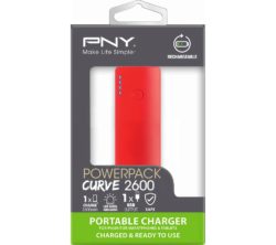 PNY  Curve 2600 Portable Power Bank - Red